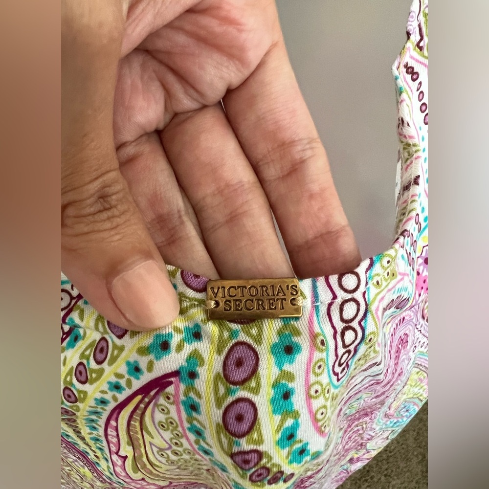 NWT Vintage Victoria's Secret Swim Strapless Tube Top Coverup Paisley Pink Small - Picture 8 of 12